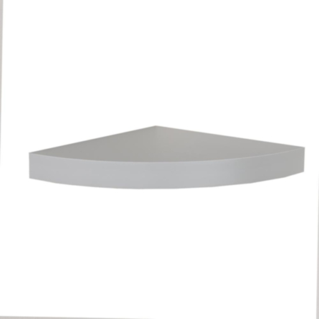 Hudson 29.5cm florating corner shelf kit in a light grey foil finish