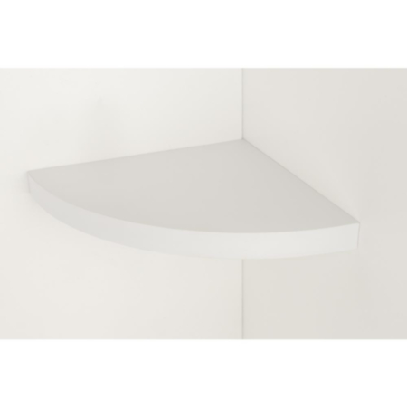 Hudson 29.5cm florating corner shelf kit in a gloss white foil finish