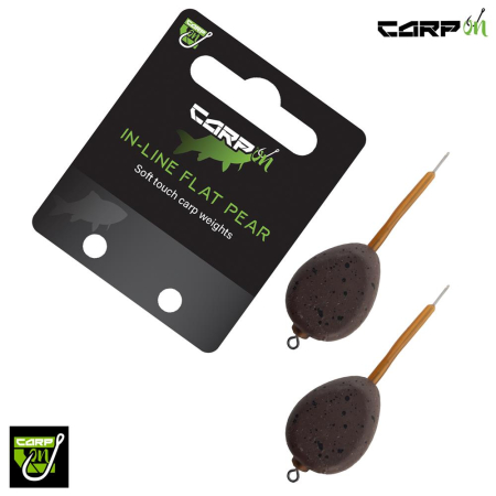 Carp On Soft Touch In-Line Flat Pear Fishing Weight 2.5oz Brown/Black Spots