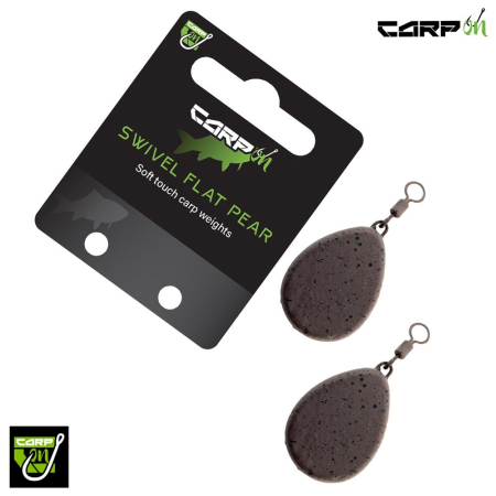Carp On Soft Touch Swivel Flat Pear Fishing Weight 2oz Brown/Black Spots