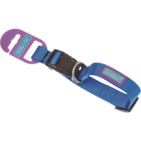 Dog & Co - Nylon Blue Adjustable Collar - 1/2" x 10-14" (1.2 x 25-35cm)