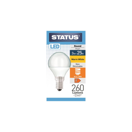 Status 25w LED Round SES Warm White Bulb