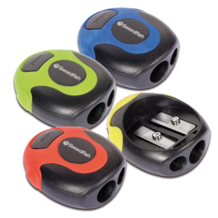 Swordfish Twin Soft Grip Pencil Sharpener