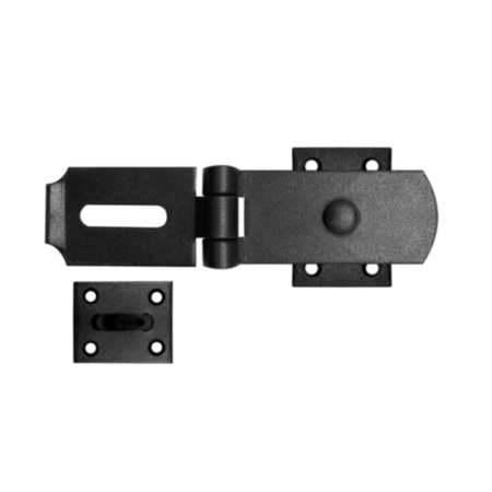 Heavy Swivel Hasp & Staple Black 8"