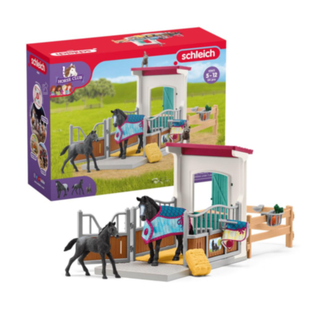 Schleich Horse Box With Mare And Foal Figurine