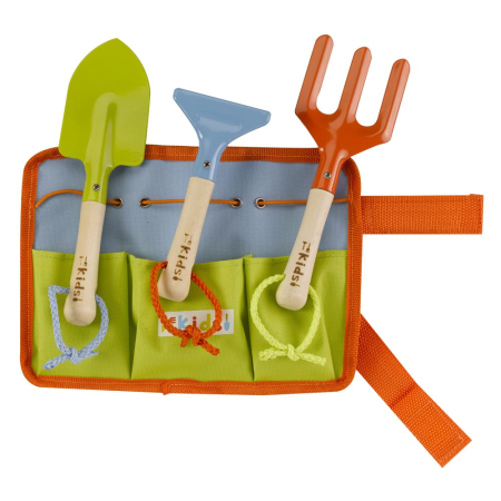 Tool Belt & 3 Wooden Handled Tools