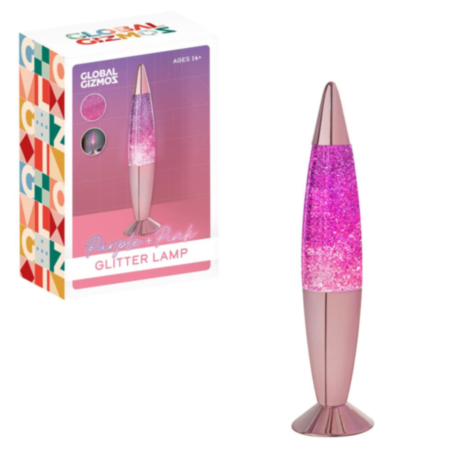 Global Gizmos 16'' Purple & Pink Glitter Lamp