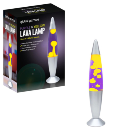 Global Gizmos 16'' Purple & Yellow Lava Lamp