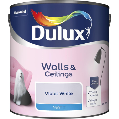 Dulux Matt Violet White Paint 2.5L