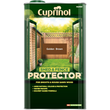 Cuprinol Shed & Fence Protect Golden Brown 5L Paint