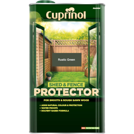 Cuprinol Shed & Fence Protect Rustic Green 5L Paint