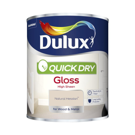 Dulux Quick Dry Gloss Paint Natural Hessian 750ml