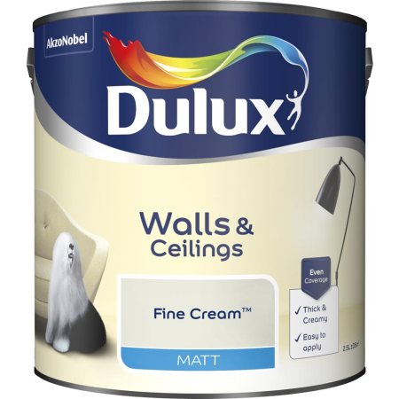 Dulux Matt Fine Cream Paint 2.5L