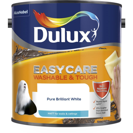 Dulux Easycare Washable & Tough Matt Pure Brilliant White Paint 2.5L