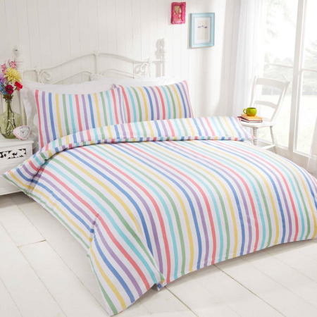 Rapport Candy Stripe Flannlette Sheet Set - Double