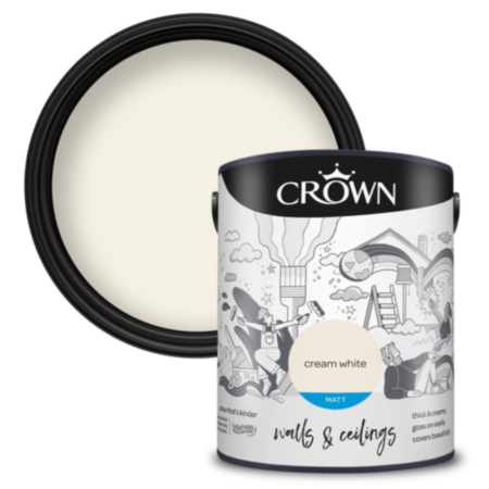 Crown Matt Emulsion Cream White 5L