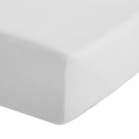Percale Fitted Sheet White Double