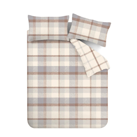Brushed Cotton Check Duvet Single