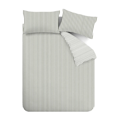 Catherine Lansfield Brushed Cotton Stripe - Single Duvet Cover Set 