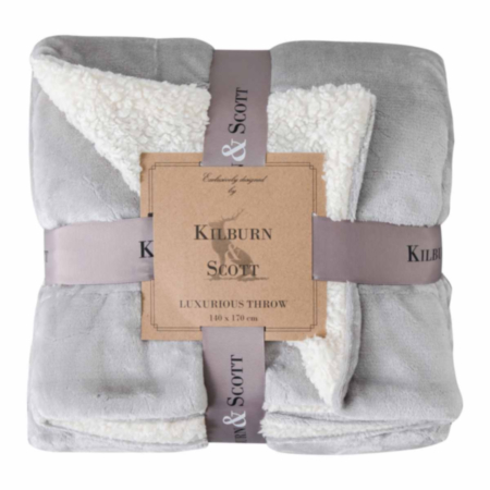 Kilburn Sterling Sherpa Throw Silver 1400 x 1700mm