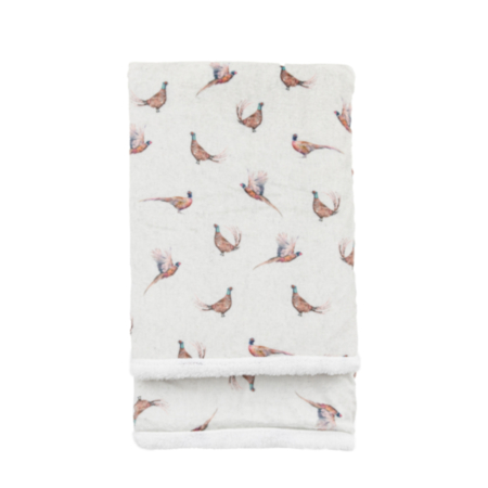 Watercolour Kilburn Pheasant Sherpa Fleece 1400 x 1700mm