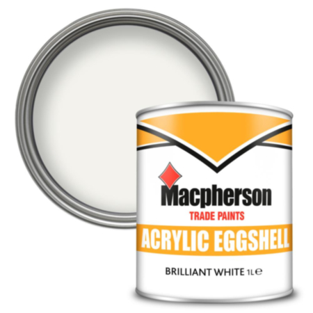 Macpherson Eggshell Paint Brilliant White 1L