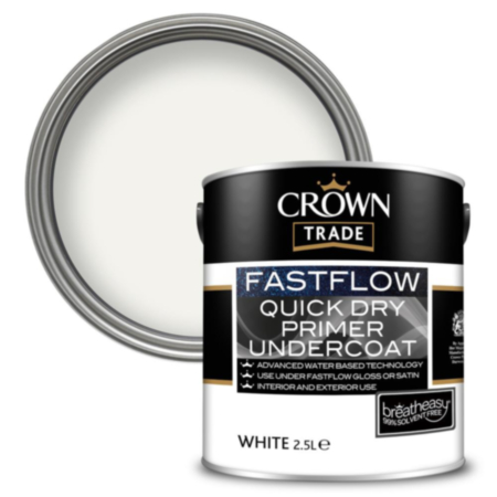 Crown Trade Fastflow Quick Dry Undrcoat White 2.5L