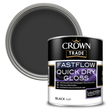 Crown Trade Fastflow Quick Dry Gloss Black 1L