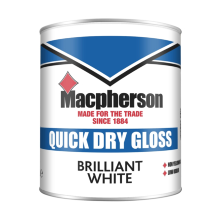 Macpherson Quick Dry Gloss Paint - Brilliant White (1L)
