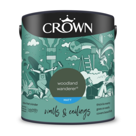 Crown Matt Wall & Ceilings Paint - Woodland Wanderer (2.5L)