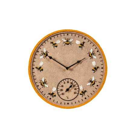 Beez Wall Clock and Thermometer