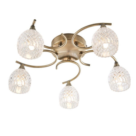Boyer Semi Flush 5 Light - Antique Brass