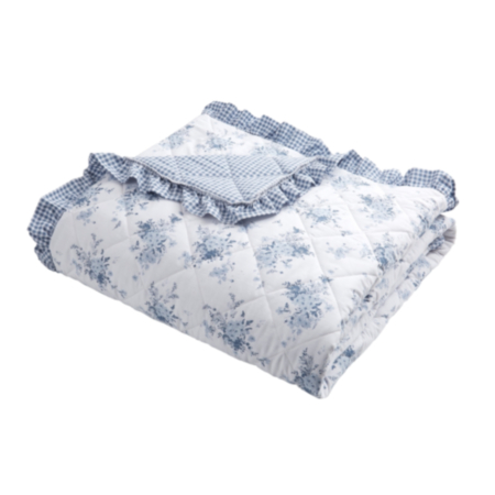 Catherine Lansfield | Lucie Floral Blue Bedspread 220x230cm