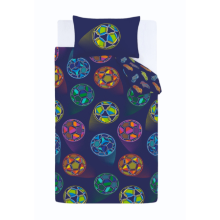 Catherine Lansfield | Navy Bright Football Single Duvet Set