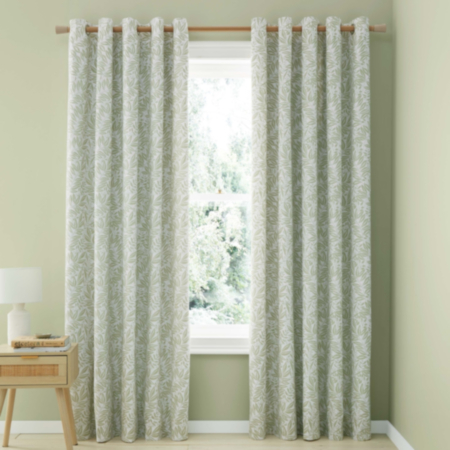 Catherine Lansfield | Green Sorrel Leaf Curtains 66x90"