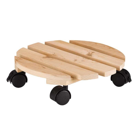 30cm Wooden Pot Caddy, Natural