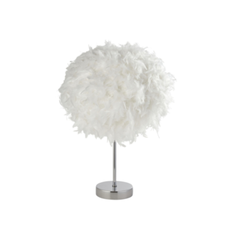 Hattie Feather Table Lamp - White