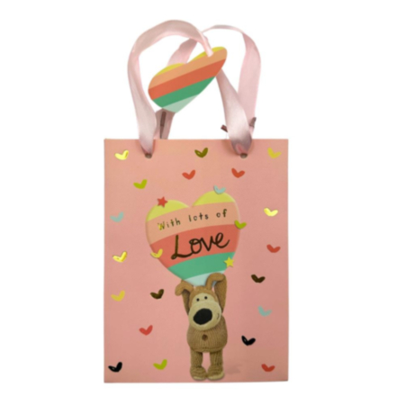 Boofle Mug Gift Bag - With Lots Of Love Pink