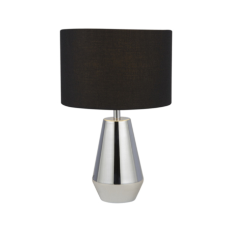 Pair Touch Table Lamps - Chrome Base/Black
