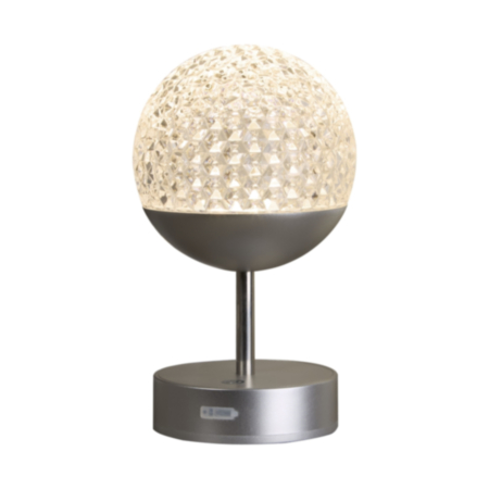 Rechargeable Silver Crystal Table Lamp
