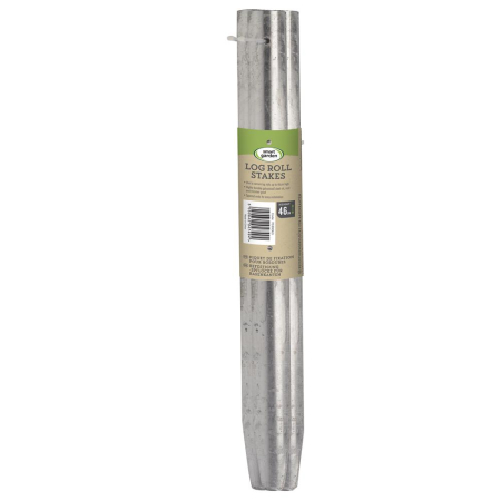 Galvanised Log Roll Stakes, 3pk