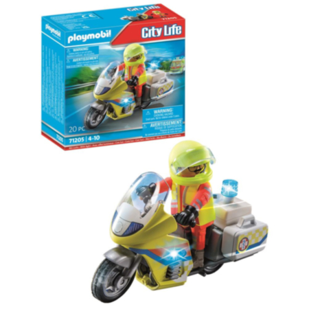 PLAYMOBIL City Life Emergency Motorcycle with Flashing Lights