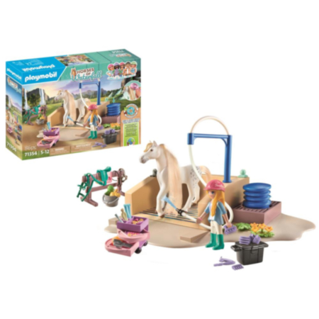 PLAYMOBIL Horses of Waterfall - Isabella and Lioness Washing Station Playset