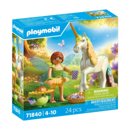 PLAYMOBIL® Magic Unicorns | Rainbow Flower with Fairy Collectible Unicorn 