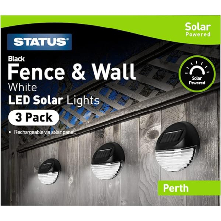 Status Perth Solar Fence Lights Black