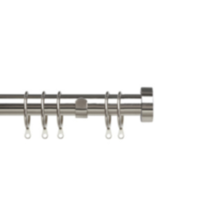 Pristine Stud End Cap Extendable Pole - Satin Silver (120-210cm)