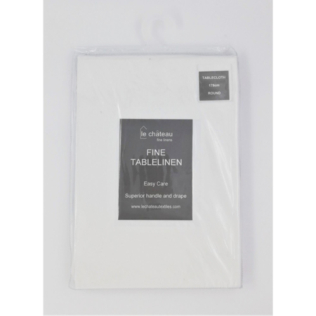 Le Chateau White Tablecloth - 178cm Round