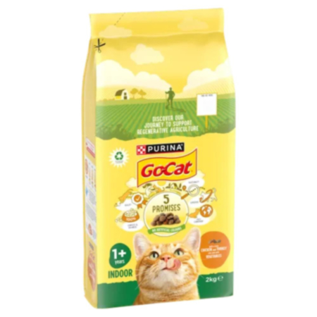 Go-Cat Indoor With Chicken And Turkey Mix With Vegetables Dry Cat Food 2kg