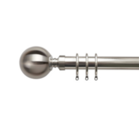 Ball Fixed Pole Set - Satin Silver (240cm)