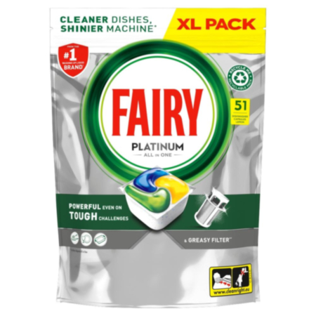 Fairy Platinum All in 1 Dishwasher Tablets - 51s Lemon